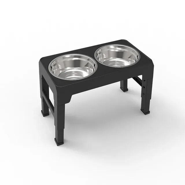 Dog Feeder Stand Elevated Adjustable, Stainless Steel Bowls Double, Raised Food Water Bowls for Small Medium Large Dogs 6