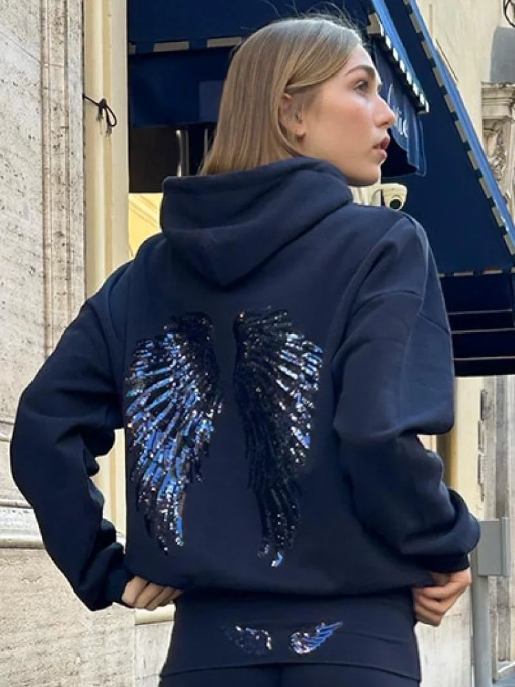 Back view with angel wings