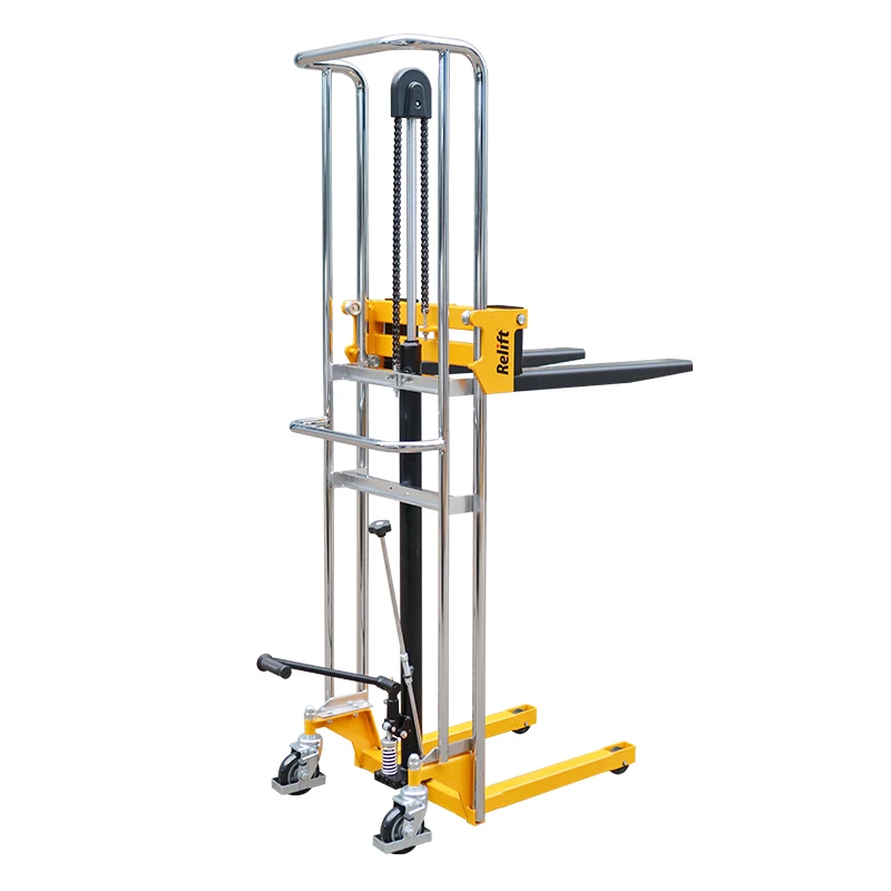 

light weight hydraulic hand portable manual platform stacker forklift