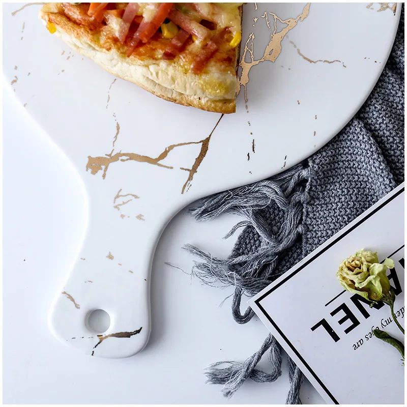 White Black Golden Ceramic Dishes And Plate Pizza Dessert Steak Tableware Decorative Food Tray Dinner Set Porcelai