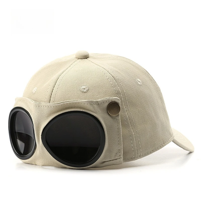 Men's Stylish Aviator Hat with Sunglasses and Versatile Baseball Cap