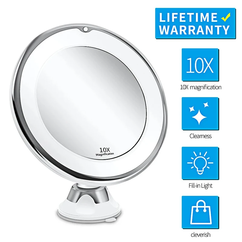 FlexibleGooseneck6810xMagnifyingLEDLightedMakeupMirror