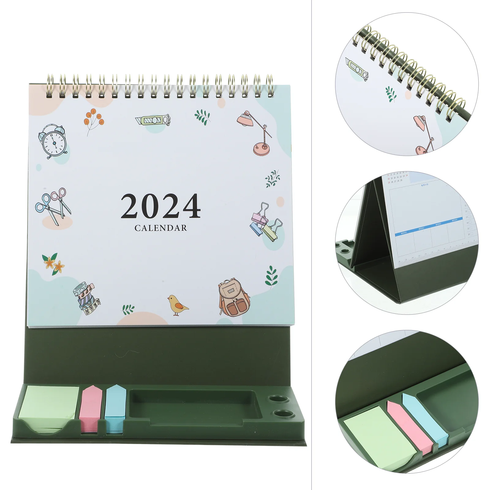 Creative Simple Desk Calendar 2024 Tri-fold Desktop Ornament Countdown  Check-in Planner Storage Box Decor for Office Home Paper - AliExpress