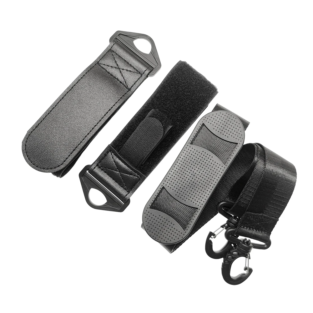 Nylon Skiing Pole Shoulder Hand Carrier Lash Handle Straps Adjustable Buck Hook Loop Protecting Black Nylon Ski Handle Strap Bag 5