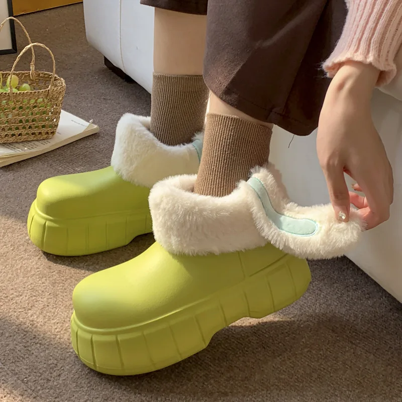 Women Boots Cute Rabbit Ears Detachable Washable Cotton Shoes For Women Autumn And Winter Plushed Warm Waterproof Snow Boots