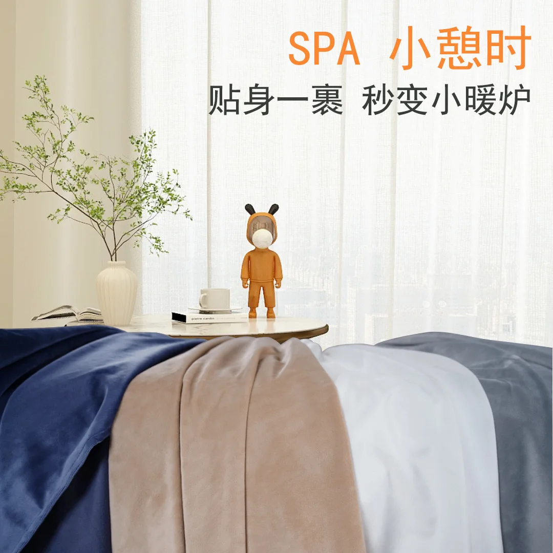 Luxury Milk Velvet Beauty Salon Spa Bed Sheets SPA Massage Bed Table Cover Sabanas Para Cama Soft Salon Sheets With/no Hole beauty salon bed sheet
