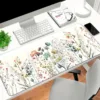 Stylish floral print mousepad, extended desk mat, 35.4x15.7in, long mousepad with non-slip rubber base, ideal for gamers, home o 3