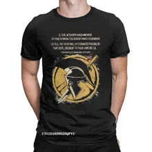Camiseta The Spartan Epitaph para hombre, camisa con casco de Sparta de algodón Premium, Tops informales Harajuku de cuello redondo, camisetas de talla grande