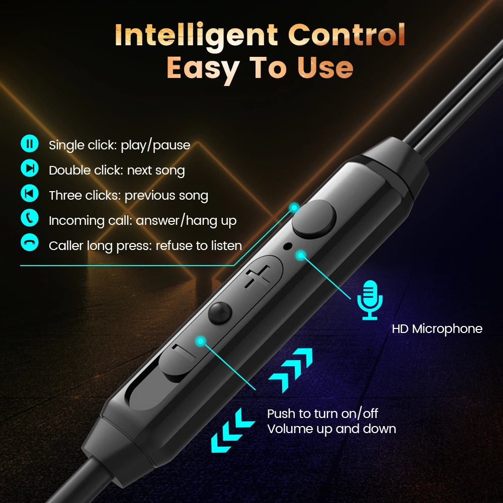 Type C Wired Headphones Gaming Earphones USB-C Handsfree Pluggable Microphone Earbuds 3.5mm Cable Headset Gamer For Phone Tablet 6