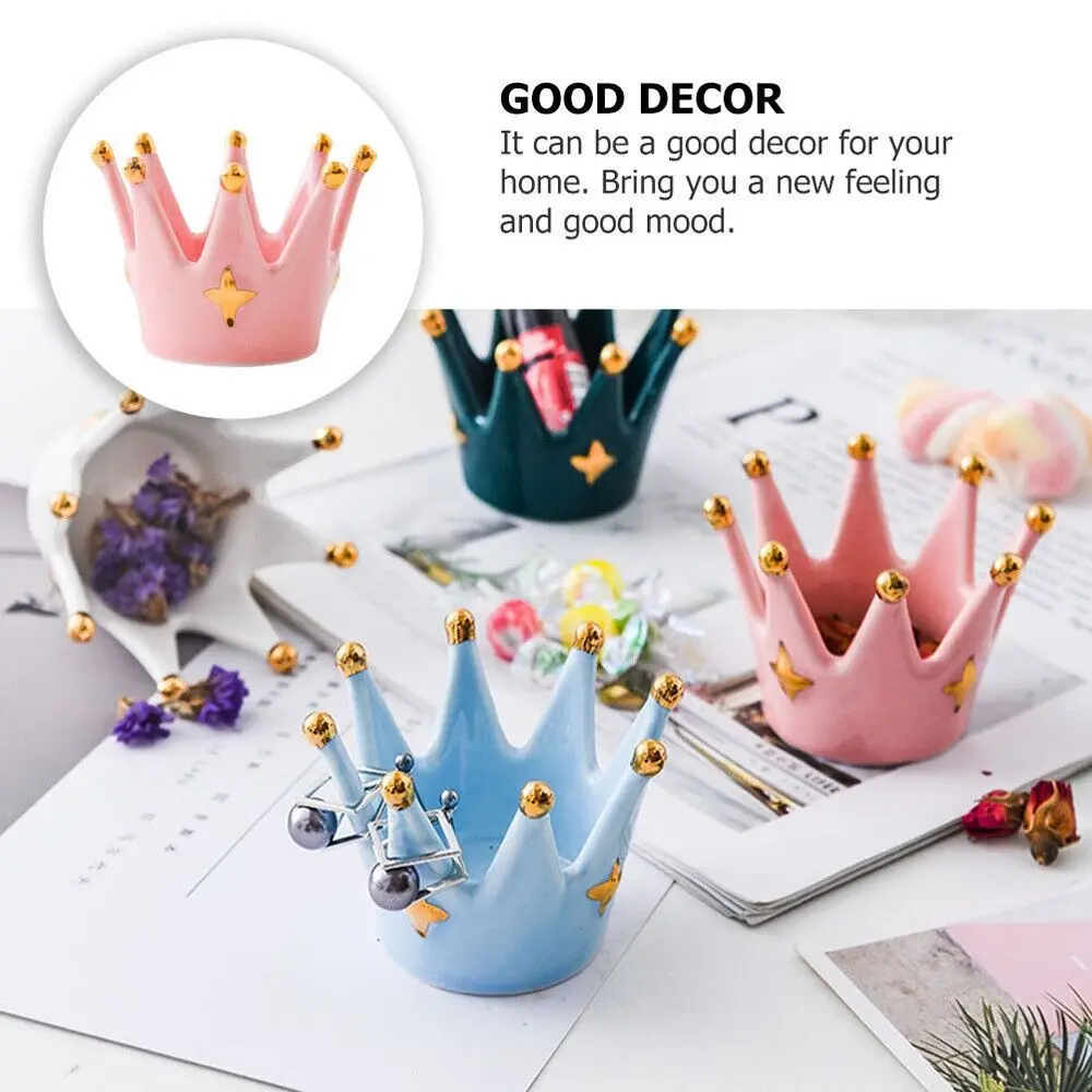 Ceramic Ceramics Ring Holder Fashion Ornaments Crown Storage Box Storage Jewelry Dish Wedding