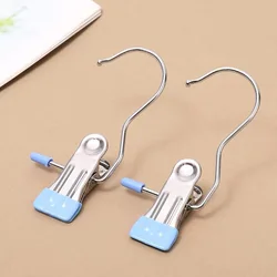 Versatile Hangers with Clips for Clothing and Accessories (10pcs blue)