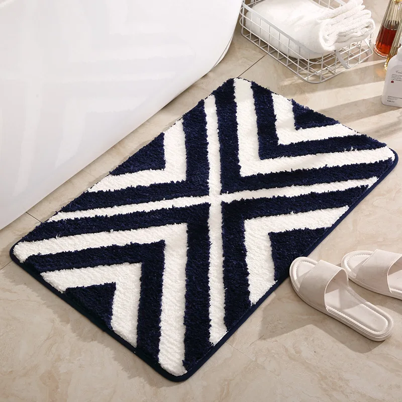 Modern Thick Microfiber Doormat for Bathroom, Anti-slip Bath Carpets, Shower Room, Bathtub Side, Toilet Floor Rugs,40x60 50x80cm