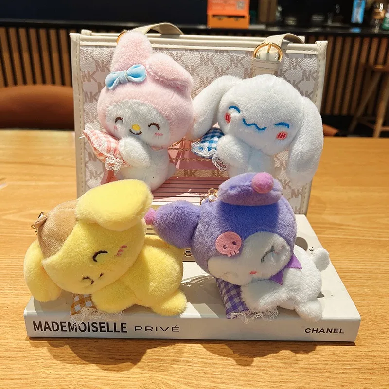 

Sanrio Anime Kawaii Cinnamoroll Melody Doll Couple Bag Pendant Plush Toy Cartoon Kuromi Cloth Doll Keychain Doll Pendant Gift