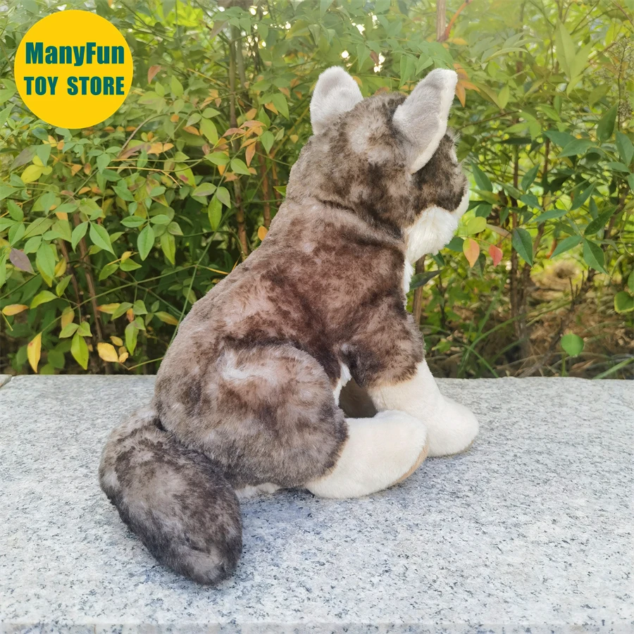 Grey Wolf Plush Toy Lobos High Fidelity Coyote Plushie Wolf Peluche Lifelike Stuffed Animals Simulation Doll Kawai Toy Gifts Kid 6