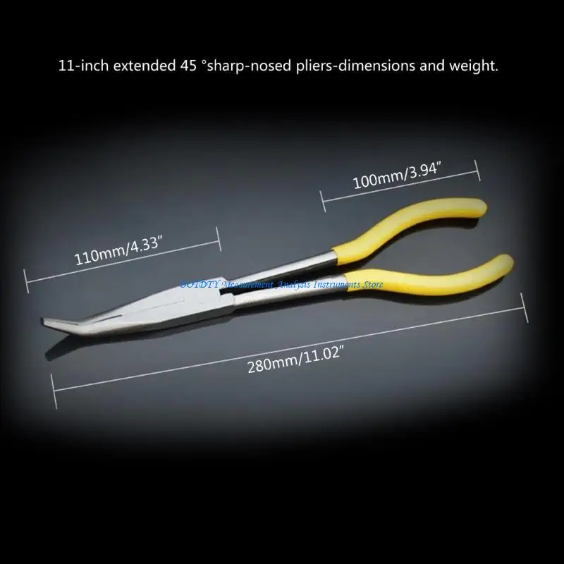 Lot de 5 pinces à bec long 280mm - Outils de précision acier carbone