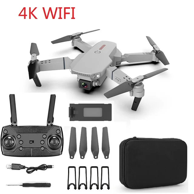 WYFA New Quadcopter Pro WIFI FPV 1080P Drone With Wide Angle HD 4K Camera Height Hold RC Foldable Quadcopter Drone Gift ToyGray