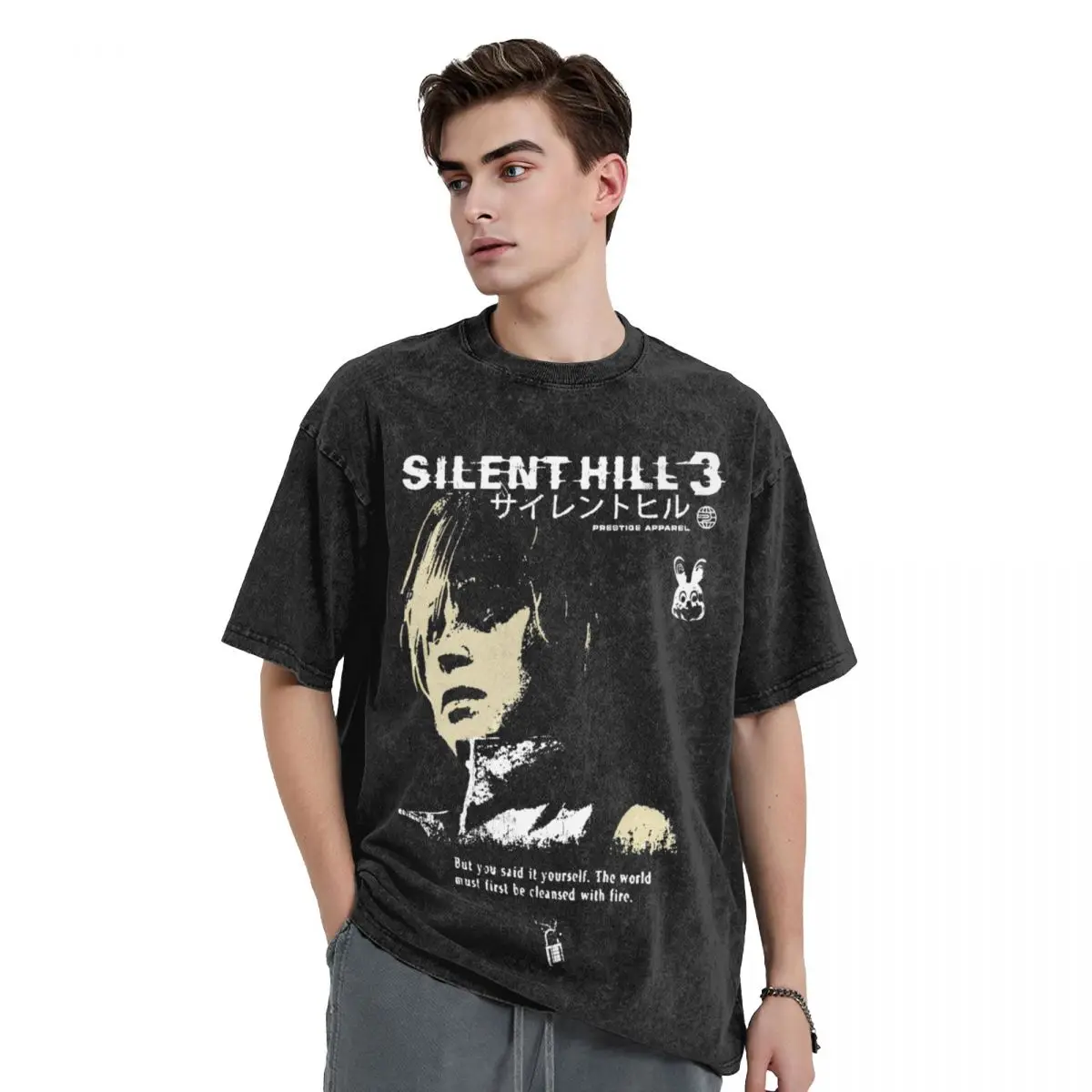 Oversized Washed T Shirt SH3 Silent Hill 3 Cotton T Shirt
