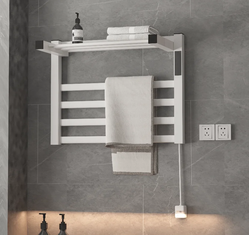 Description Picture 3 of itemHeating of whole machine and reversible storage rack heated towel bar electric towel rail with timer brushed towel rail