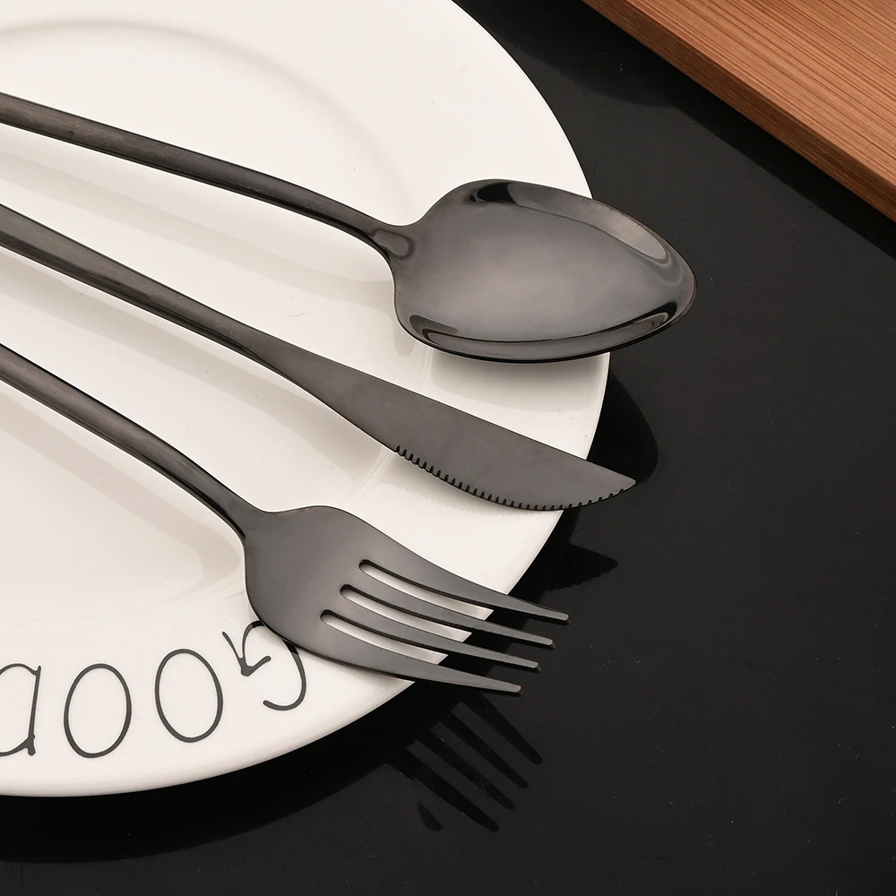 Description Picture 6 of item6Pcs Stainless Steel Cutlery Set Gold Tableware Dinnerware Set Fork Knife Teaspoon Dinner Silverware Kitchen Flatware Set