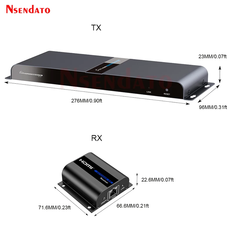 LKV718Pro 1080P HDMI POE Network Extender Over RJ45 CAT6A/7 40M HDMI Video Transmitter Receiver Splitter 1x8 With IR For EDID