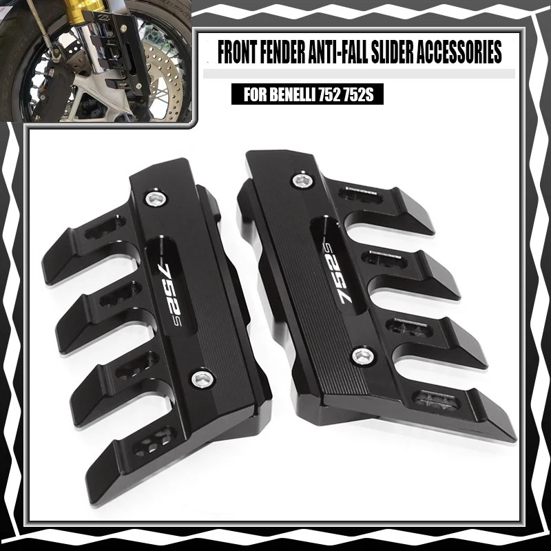 

With Logo For BENELLI 752 752s Motorcycle Mudguard Front Fork Protector Guard Block Front Fender Anti-fall Slider Accessories
