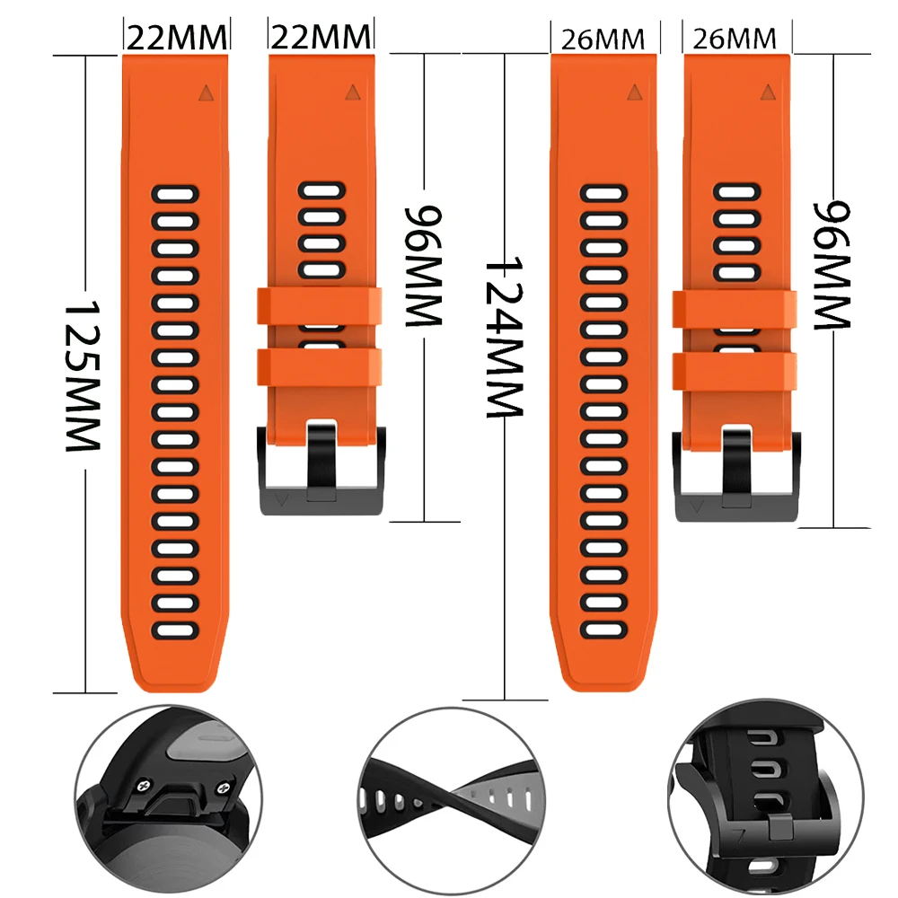 Ʈ Ǹ  ð Ʈ, ս 밨, Garmin Fenix 7 7X 6 6X Pro 5 5X Plus Epix Gen 2  ð , 26mm, 22mm