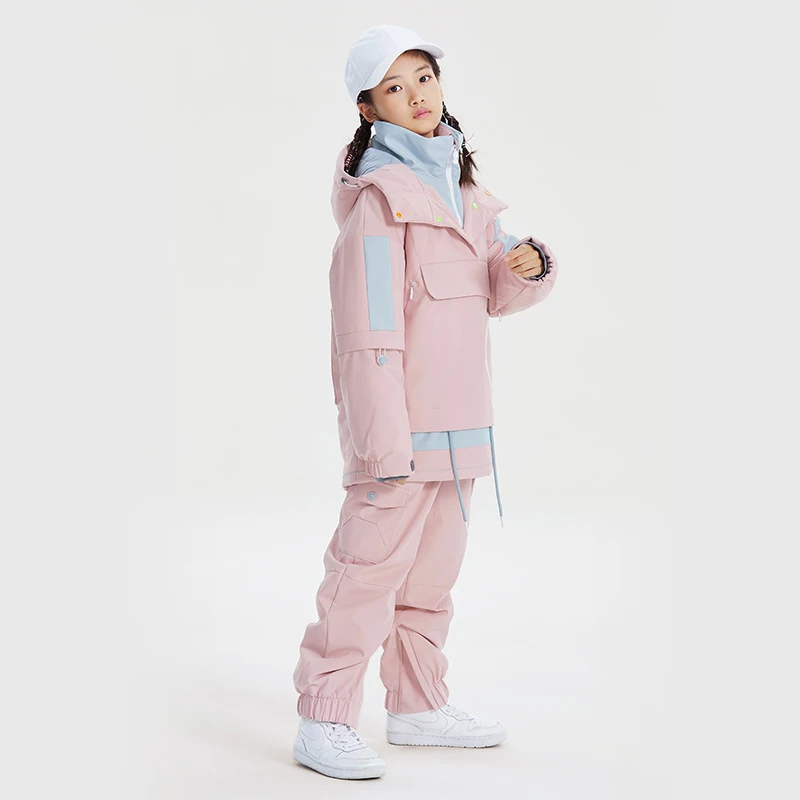 Winter Kids Boy Snow Suits Mountain Waterproof Girls Skiing Sets Jacket