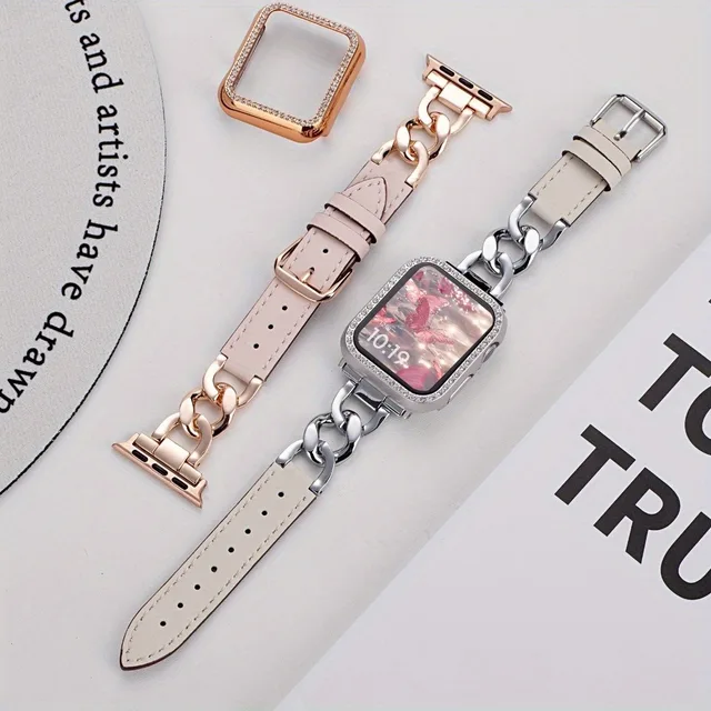 Bracelet à anneaux pour Apple Watch, adapté aux tailles 38-49 mm, compatible avec les séries IWatch S11-1 SE Ultra (montre non incluse) 1