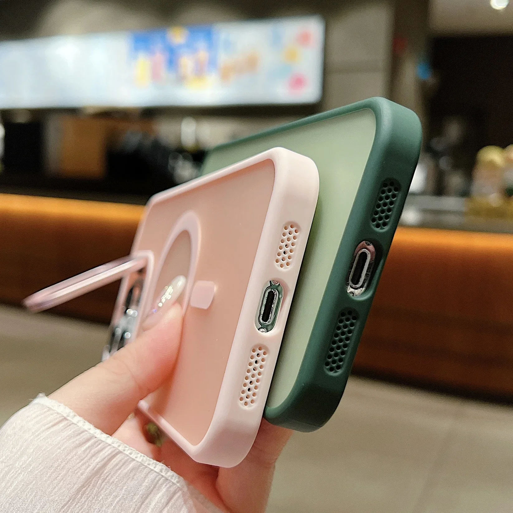 Premium Magnetic Wireless Charging Matte Phone Case with Metal Flip Lens Bracket and Magsafe Compatibility