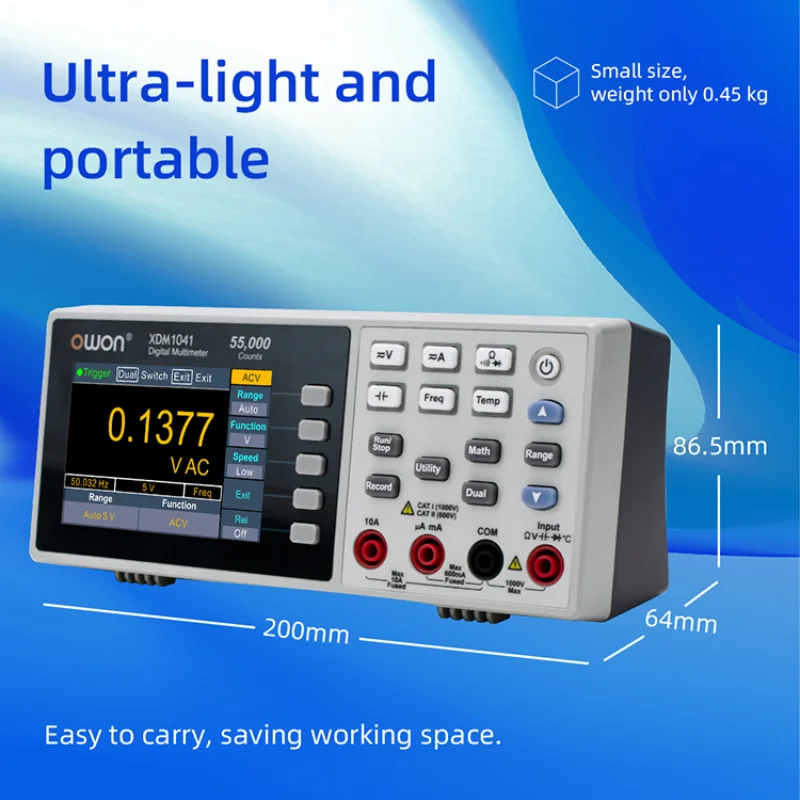 OWON XDM1041 XDM1241 Digital Multimeter USB Multimeter Test Meter DC/AC Current Voltage Portable Benchtop True RMS 1/2