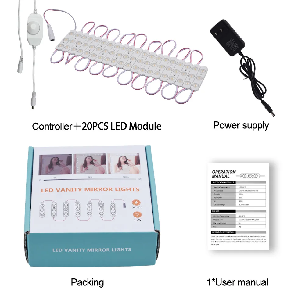 Makeup Mirror LED Light Bulbs Vanity Lights DC12V Bathroom Dressing Table Lighting Dimmable Hollywood LED Vanity Light