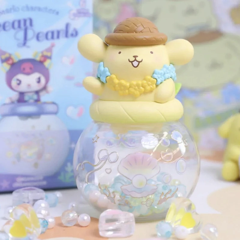 Ocean Pearl Series Storage Jar Kuromi Cinnamoroll Mymelody Pompompurin Action Figure Dolls Toys Gift For Girls Kids Collection