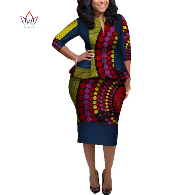African Denim Two Piece Set For Women Bazin Riche Pachwork Elegant Traditional  African Clothing Knee Length Skirt Sets Wy5706 - Africa Clothing -  AliExpress