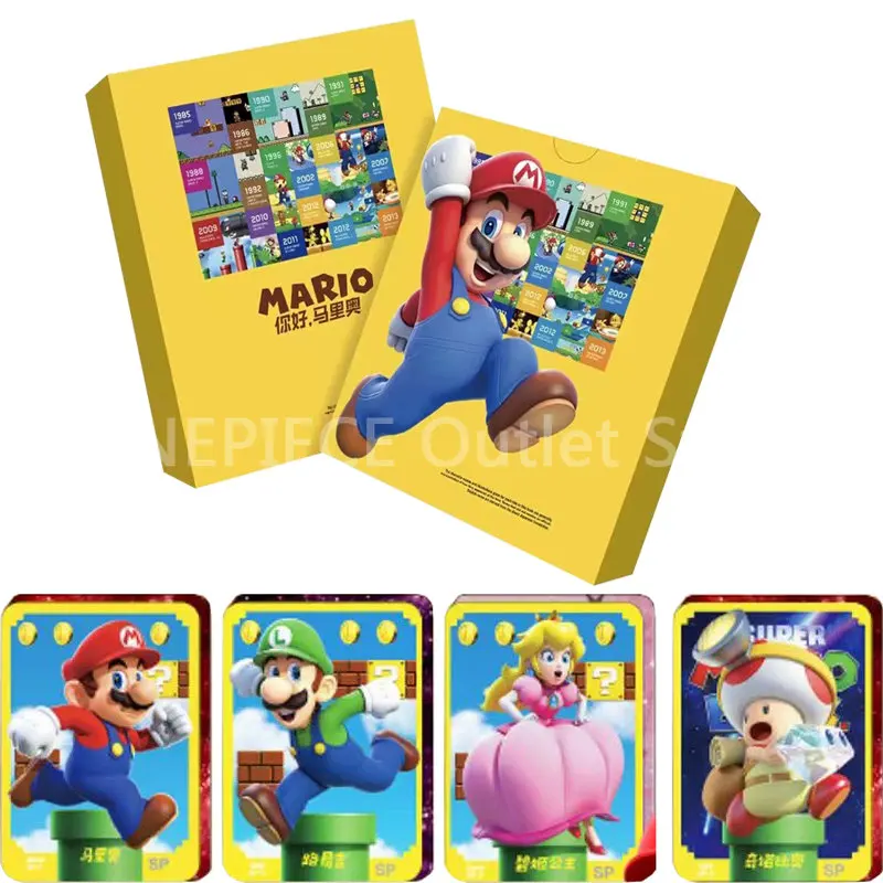 

2023 New Super Mario Collection Cards Classic Character Series Peripheral SSP Limited Edition Shining Folding Card Kids Toy Gift