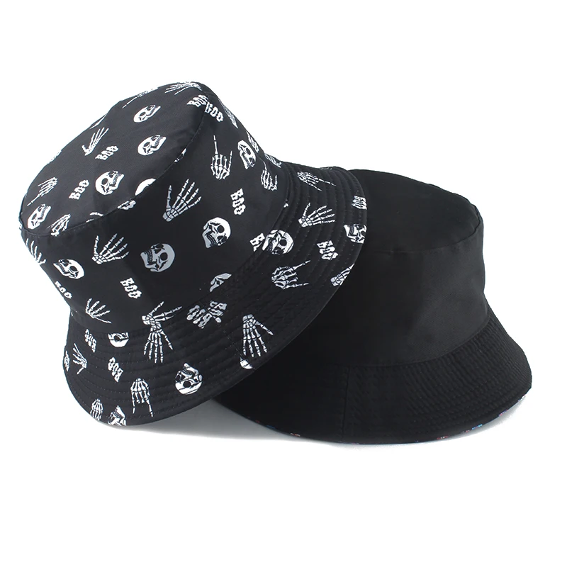 2023 New Reversible Fishing Hat Harajuku Streetwear Buckets Cap Bob Femme Gorro Summer Bucket