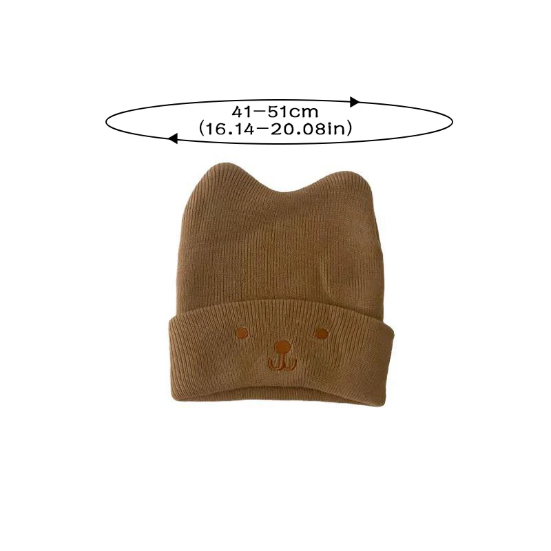 Cute Bear Knitted Newborn Baby Beanie Solid Color Infant Boys Girls Warm Hat Cap Winter Outdoor Warmer Toddler Hats Caps 6