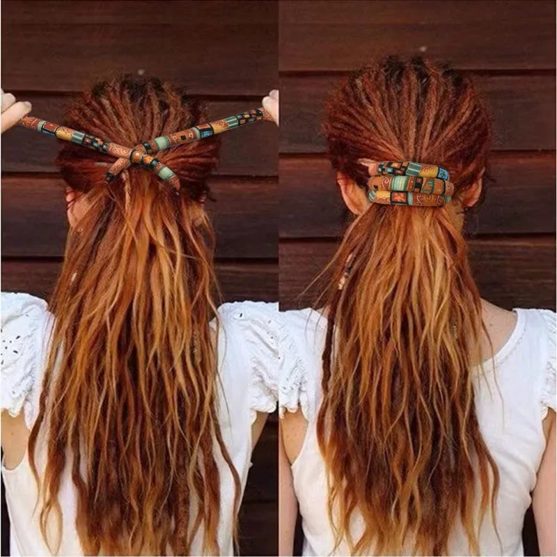 Hair Accessories Bendable Hair Bands Ethnic Style Hair Ropes Ties Horsetail Headband Colorful Dreadlocks Long Ponytail Hairpin 2