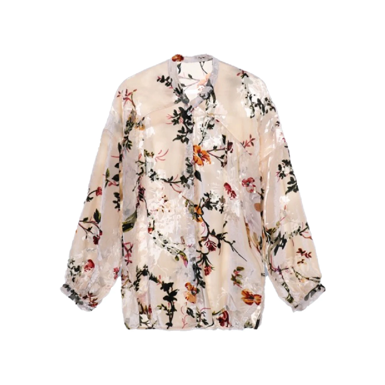 

L NIGO Women's Spring And Autumn Fashion Cotton Floral Full Printed Pullover Loose Long Sleeve Shirt Ngvp #nigo7585