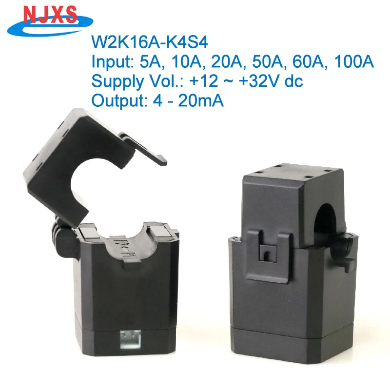 W2K16A 클램프 전류 송신기 AC 5A 10A 20A 30A 50A 100A/DC 4-..