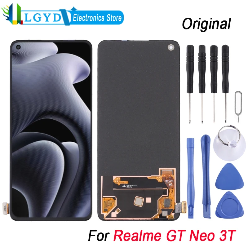 

Оригинальный ЖК-экран AMOLED для Realme GT Neo 3T, ЖК-дисплей, сенсорный экран с дигитайзером, полная сборка, замена