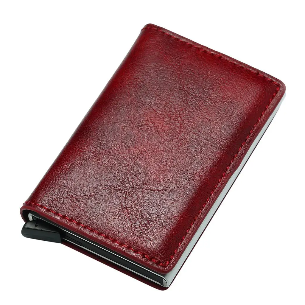 Card Wallet Holders Aluminum Metal Credit Business Mini Card Wallet Carbon Fiber Cardholder Man Women Smart Wallet Business Card Holder Rfid
