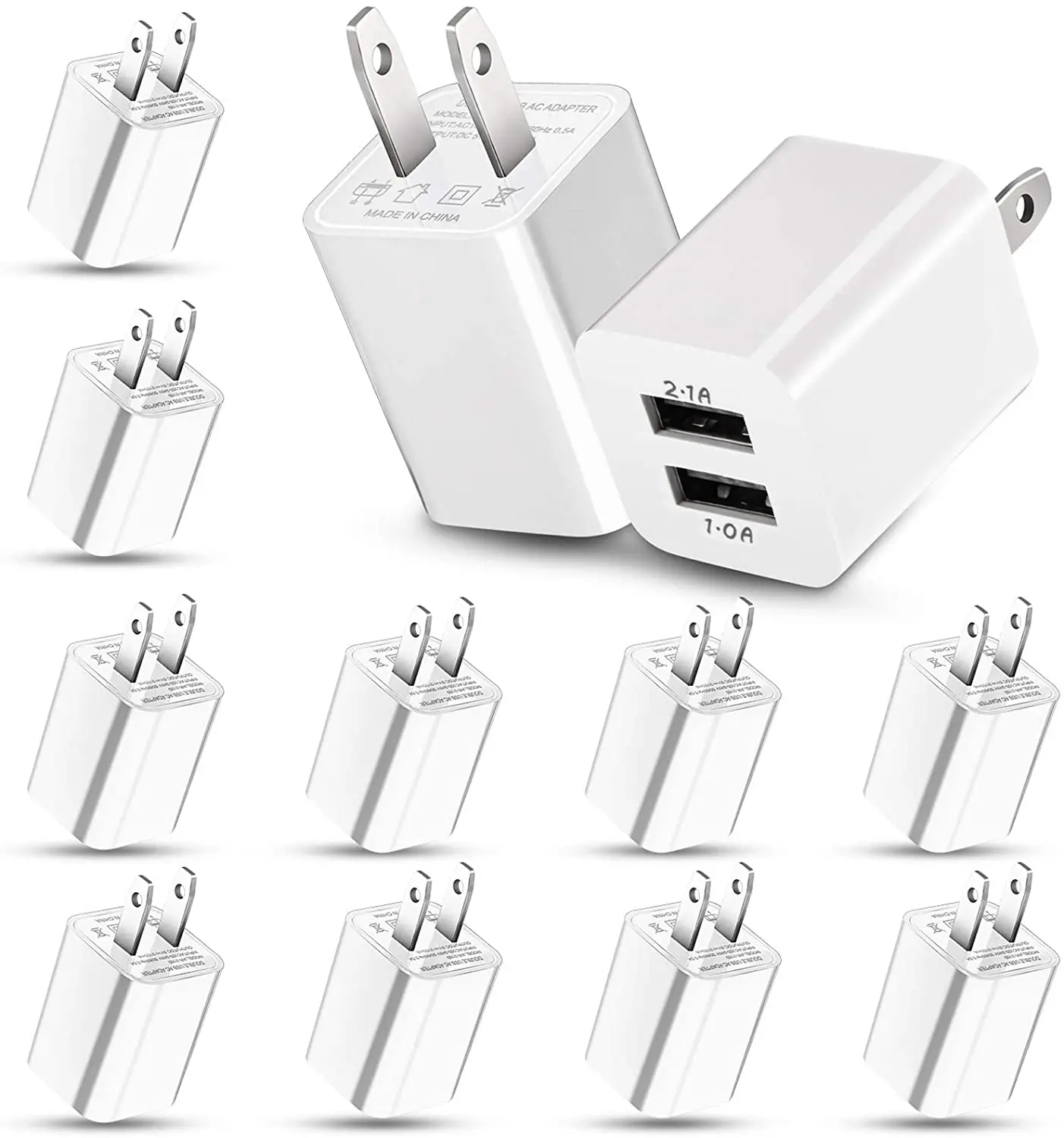 5V-2-1A-Dual-USB-Ports-US-USA-Wall-charger-Portable-Power-adapters-For ...