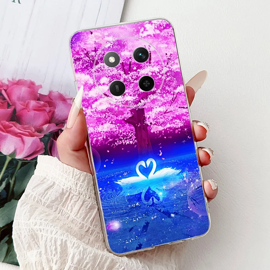 Colorful Painted Clear Silicone Case for Honor Smartphone - Soft Protective Cover
