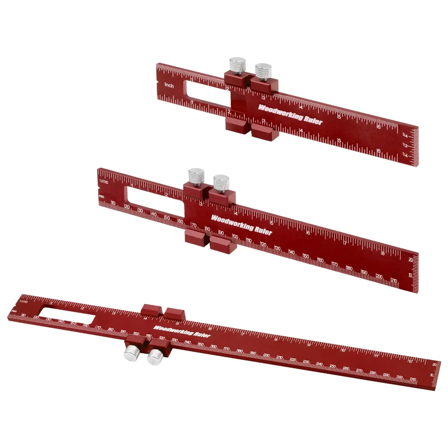 

Ruler Inch/metric Square Pocket Measuring Woodworking Scribing 3Pcs Track T-type Precision Marking