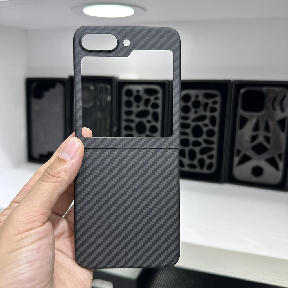 

Hot! Genuine Aramid Fiber Carbon Fiber For Samsung Galaxy Z Flip 5 Ultra Thin Business Phone For Samsung Galaxy CASE Cover
