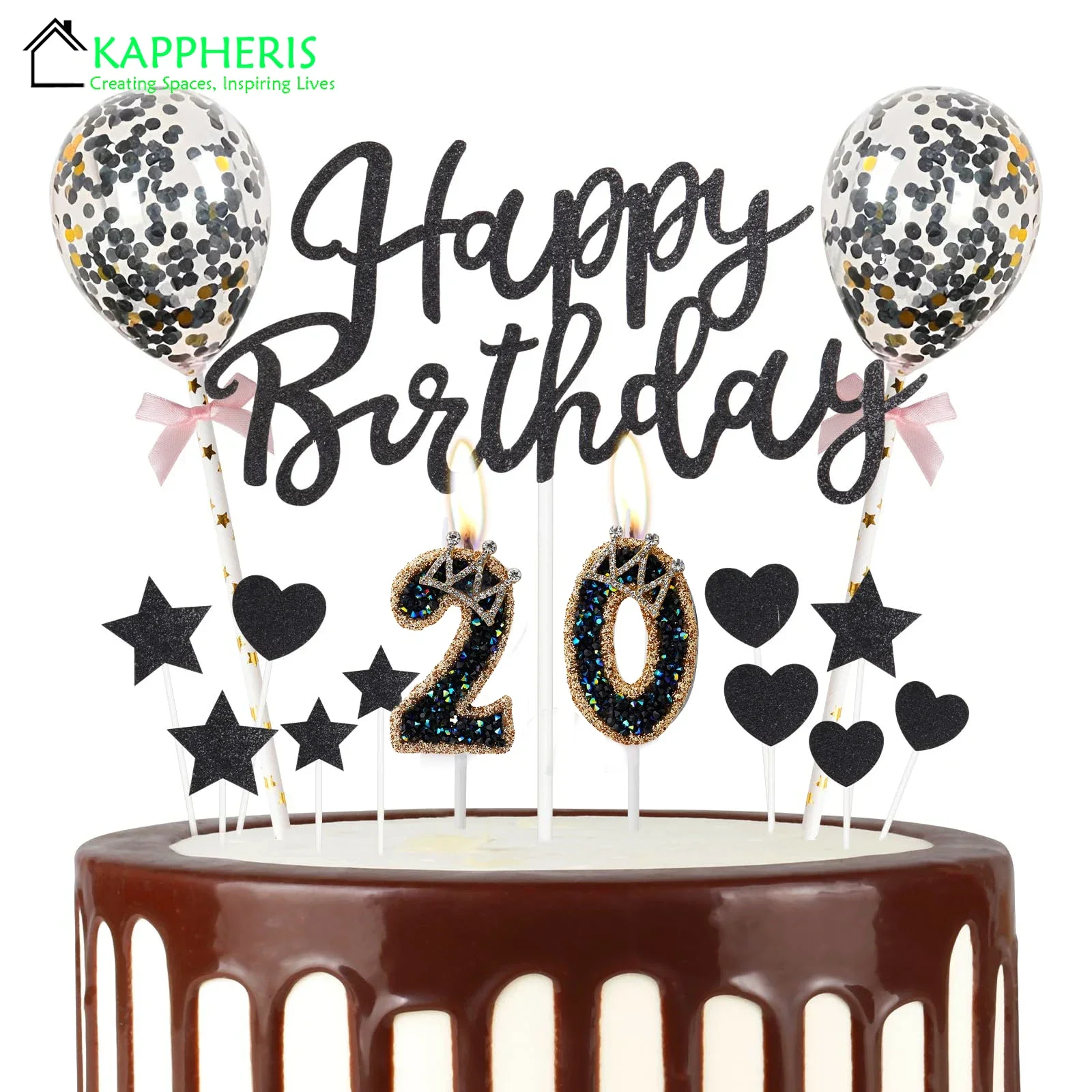 7,6cm Candele Numeri Torta, Blu 3D Candele Di Compleanno Numero