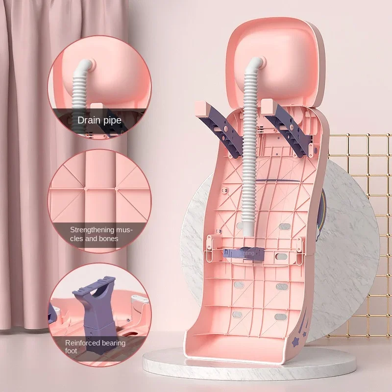 キッズ用ヘアウォッシングステーション - 折りたたみ式 子供用 リクライナー | リクライニングシート調整可能 ベビー幼児用 0-1 キッズ用ヘアウォッシングステーション  | 折りたたみ式 子供用 リクライナー | リクライニング機能付き ヘッドリンス用 ベビー 家 キッズ用 ... 折りたたみ ベビーシャンプーチェア | 折りたたみ式子供ヘアリンスサロンチェア - リクライニングシート調整可能 ベビー幼児用 0-