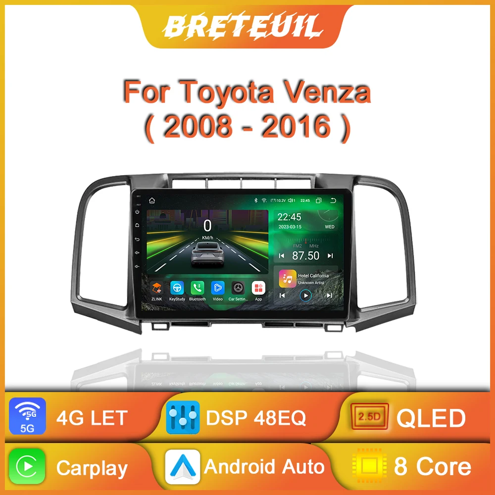 

Автомагнитола на Android для Toyota Venza 2008 2009 2010 2011 2012 2013 2014 2015 2016, мультимедийный видеоплеер с навигацией, GPS, Carplay, QLED, сенсорный экран, авто, стерео, Wi-Fi