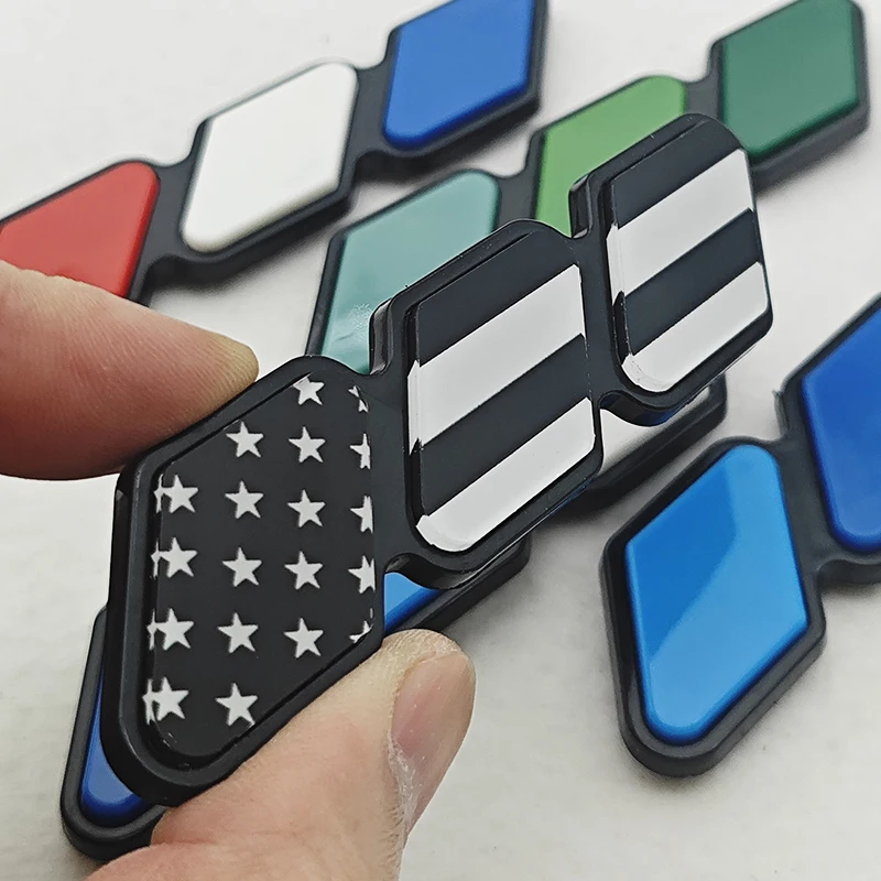 3색 그릴 배지 트라이 컬러 엠블럼 토요타 타코마 툰드라 4러너 하이랜더 라브4 에어 인렛 그릴 자동차 액세서리