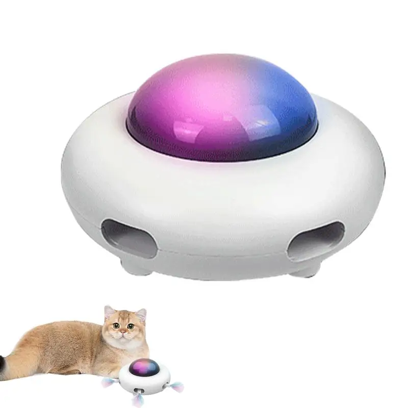 

Automatic Cat Feathers Toys UFO Flying Saucer Cat Toy Funny Cat Exercise Toys Cat Teaser Toys For Indoor Cats To Play And Pass